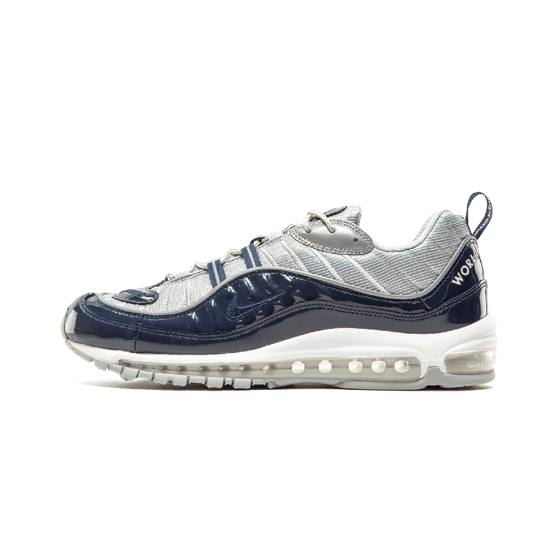 Nike Air Max 98 xSupreme Blue Silver Shoes - Click Image to Close